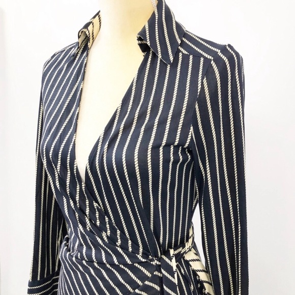 Diane von Furstenberg Rona Ropes Navy Wrap Dress - Picture 12 of 12